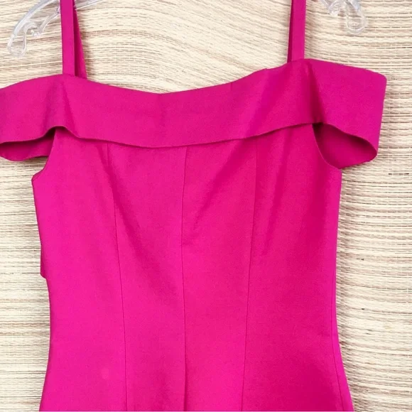 Emilio Pucci Cross Off Shoulders Straps Fit-n- Flare Cocktail Dress Fuchsia Sz 8 - Picture 7 of 12